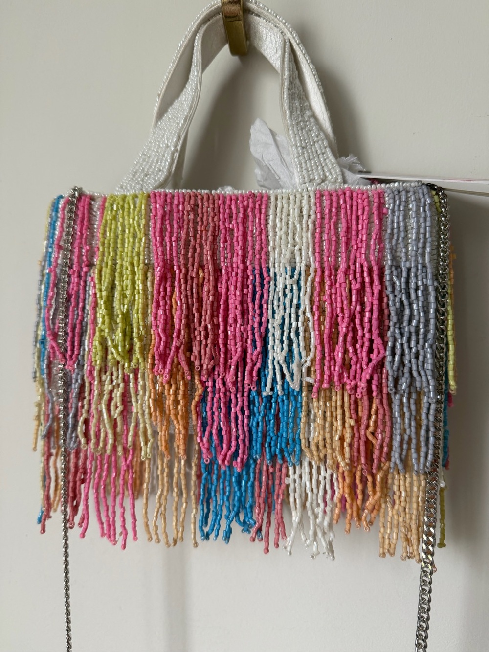 Viral beaded colorful Fringe Crossbody Bag - Picture 2 of 5